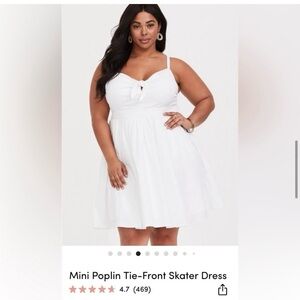 Mini Poplin Tie-Front Skater Dress